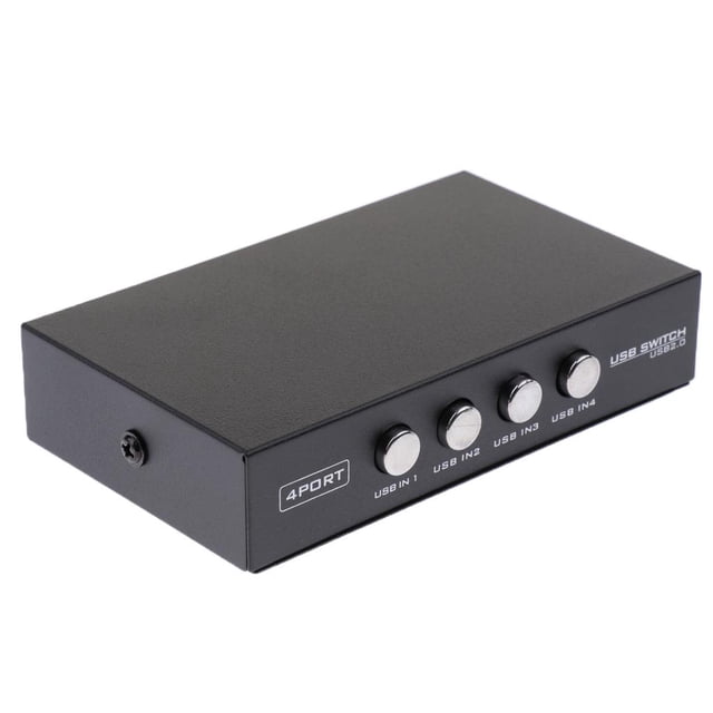 Interruptor de Manual USB 2 Sunnimix Conmutador KVM 4 computadoras Comparten 1 Hub de dispositivo USB