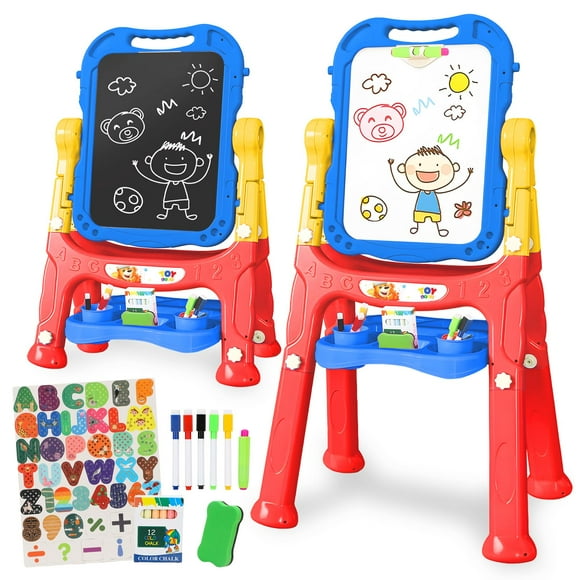 TOY Life Chevalet Artistique pour Enfants - Chevalet Debout Ajustable pour Tout-Petits, Chevalet Magnétique 4 en 1 à Double Face Grand pour Dessin et Peinture pour Enfants