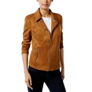 Style & Co Women's Faux Suede Moto Jacket Brown Size XX-Large