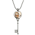 thumbnail image 1 of Effet Contour Doux Boisson Thé au Lait Pendentif Collier Vintage Argent Bijoux Clés, 1 of 3