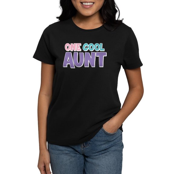 CafePress - One Cool Aunt Women's Classic T Shirt - Women's Traditional Fit Dark T-Shirt