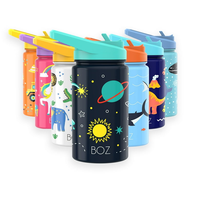 Kigai Outer Space Rocket 12 oz Kids Water Bottles with Straw Lid Leak Proof  Stainless Steel Water Bottle BPA-Free Double Wall Vacuum Insulated Bottles