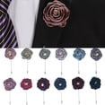 thumbnail image 6 of Multi-color High Quality Handmade Mens Accessories Cloth Suit Accessories Flower Brooch Boutonniere Lapel Pin Brooches 17, 6 of 8