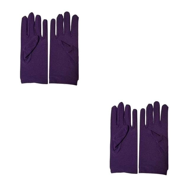 Injueey Spandex Guante Mujer Mano Lleva Manos Accesorios Multicolor Multifuncional Cosplay Ropa para Fiesta Nocturna Rojo Púrpura de uva 2piezas
