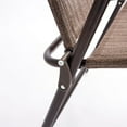 thumbnail image 5 of Topbuy 2-Piece Folding Outdoor Patio Chair Sling Back Camping Chair with Armrest & Pillow Coffee, 5 of 10
