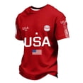 thumbnail image 3 of 250 Anniversary USA Merchandise Mens Short Sleeve Crewneck Patriotic Graphic Tee Commemorative Summer Top Red XL, 3 of 6