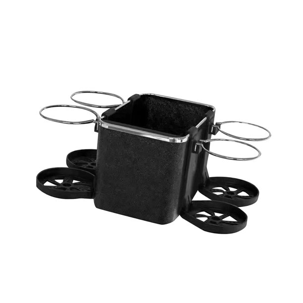 Organizador de reposabrazos para consola de coche, portavasos plegable multifuncional, tejido Portavasos negro para 4 tazas