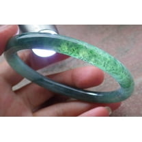 Certified Icy Green Burma 100% Natural A JADE Jadeite Circle Bangle Bracelet 60 mm 675014 TN