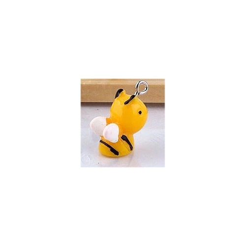 DIY colgantes hechos a mano encantos lindo animal resina pendientes colgantes hacer pendientes collar dijes para pulsera pato abeja pendiente colgante llavero con colgante, abeja 10 piezas brillar Hogar