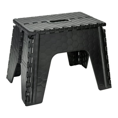 Buy Mainstays Plastic Folding Single Step Stool 12 Inch Black Dimensions 13 7 X 9 13 X 12 Inch Online In Thailand 386046796