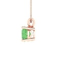 thumbnail image 3 of 1.0 ct Brilliant Round Cut Solitaire Green Diamond 18K Rose Solid Gold Everyday Affordable Designer Necklace Pendant with 16" Chain, 3 of 7