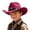 Wine, variant on Bobifish Boys Cowboy Hat Wide Brim Cowboy Hat With Bull Decoration Holiday Casual Activity Hat For Sun Protection
