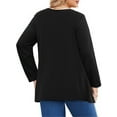 thumbnail image 5 of WellSize Plus Size Women Tunic Tops Casual Crew Neck Long Sleeve Blouses Dressy Pleated Fall Shirts, 5 of 9