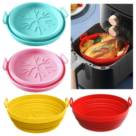 

Ludlz Frying Pan Tray Foldable Double Ear Handle Round Baking Tray Multifunctional Baking Baking Pad Kitchen Supply