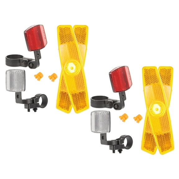 FRCOLOR 2 Sets Bike Front Rear Reflectors Kit, Bicycle Wheel Spoke Reflectors Kits Bike Cycling Safety Warning Reflectors For Handlebar Seatpost Multi