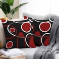 thumbnail image 2 of Throw Pillow Covers 20x20 Inch Set of 2, Black Red Waterproof Outdoor Pillow Covers, White Circle Geometric Abstract Texture Decorative Cushion Pillowcases for Couch, Sofa, Bed, Garden, Patio, 2 of 9