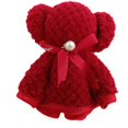 thumbnail image 4 of Toalla con forma de oso con regalo de mano de terciopelo coral con diseño de piña enrejado, toalla absorbente suave, regalo de devolución para bodas, 4 of 6