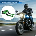thumbnail image 2 of Unique Bargains Short Long Brake Clutch Levers for Yamaha YZF R1 99-01 6 Position Adjustable Motorcycle Handlebar Brake Lever Aluminum Alloy Black Handle Green, 2 of 6