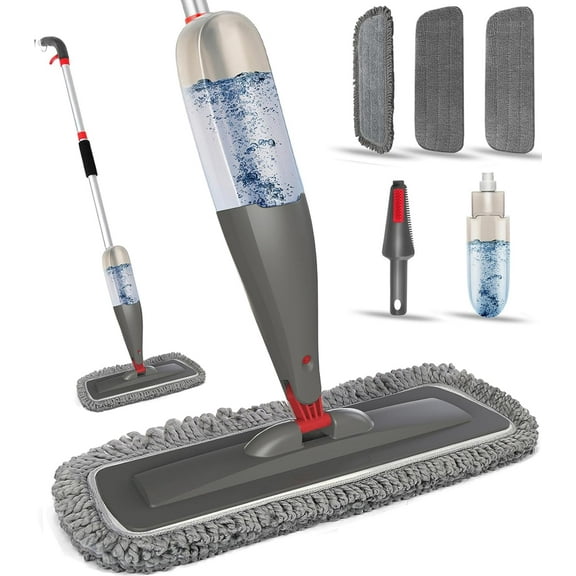 Spray Mop for Floor Cleaning with Washable Pads, Microfiber Wet Mops 800 ml Refillable Bottle,Reusable Dust Sprayer Hardwood Laminate Vinyl Tile