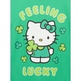 thumbnail image 3 of Hello Kitty Feeling Lucky Girls St. Patrick's Day Crewneck Short Sleeve T-Shirt, Sizes 4-16, 3 of 3
