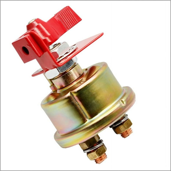 Universal Forklift Excavator-Marine Battery Disconnect Switch with Lock Bracket Power Cut Off Battery Switch Metal Knob