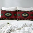 thumbnail image 3 of Erosebridal Antique Aztec Fitted Sheet Set Full, Aesthetic Red Brown Green Bed Set, Microfiber 3 Pieces, 3 of 5