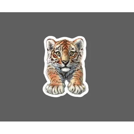 DOPASTICKER Baby Tiger Sticker Cub Cute Animal Cat Wildlife Sticker