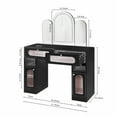 thumbnail image 7 of Hironpal Vanity Desk with Arched Tri-folding Mirror and Lights, Makeup Dressing Table with Adjustable Brightness and Storage Space for Women Girls Gift, 7 of 7