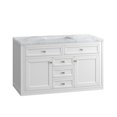 thumbnail image 2 of James Martin Vanities 48" Single Vanity, Glossy White w/ 3 CM Carrara Marble Top, 2 of 5