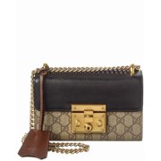 Gucci Beige Black Cuir GG Supreme Monogram Calfskin Leather Small