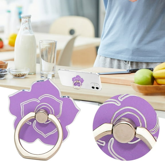 EcoNest Cell Phone Ring Holder Flower Shape Phone Ring Holder Metal Finger Grip Finger Kickstand 360° Rotation Universal Finger Ring Phone Grip Compatible With All Smartphone