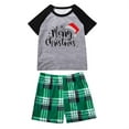 thumbnail image 4 of Awdenio Kids Christmas Pajamas for Family Xmas Matching Sets Short Sleeve Shirts and Plaid shorts Santa Christmas Tree Sleepwear Two-piece Sets, 4 of 7