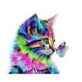 thumbnail image 1 of 5D DIY diamante pintura animal gato círculo completo rhinestone bordado playa paisaje mosaico mosaico imagen decoración del hogar Tan Jianjun unisex, 1 of 2