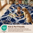 thumbnail image 4 of Design&I 8'x10' Washable Area Rug Knot With Anchor Emblem And Striped Border Nautical Maritime Refined Structured for King Size Bedroom, Under Bed, Sleek Flatweave Pet Friendly, 4 of 7