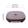 thumbnail image 2 of Support de Fond de Pot Mobile pour Plateau Déplacer la Palette Support de Plante Roue Cachée avec Frein Châssis Rond de Réception d'Eau, 2 of 6