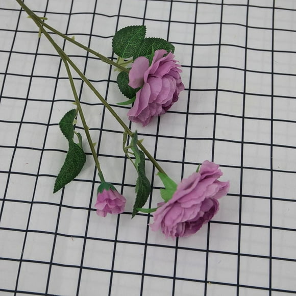 XmhyTop 6 piezas de flores artificiales de tacto real, flores falsas para decoración del hogar, oficina, boda, arreglo de ramo de flores artificiales para decoración (púrpura, 25,6 pulgadas de largo)