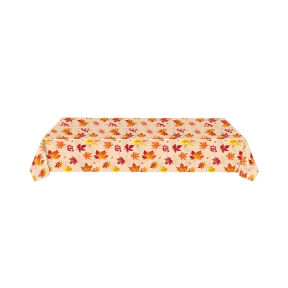 Btomtd 107.87 x 53.93 inch Maple Leaf Plastic Thanksgiving Halloween Table Cloth Party Catering Tablecloth Themed Table Cloth Decor, Yellow