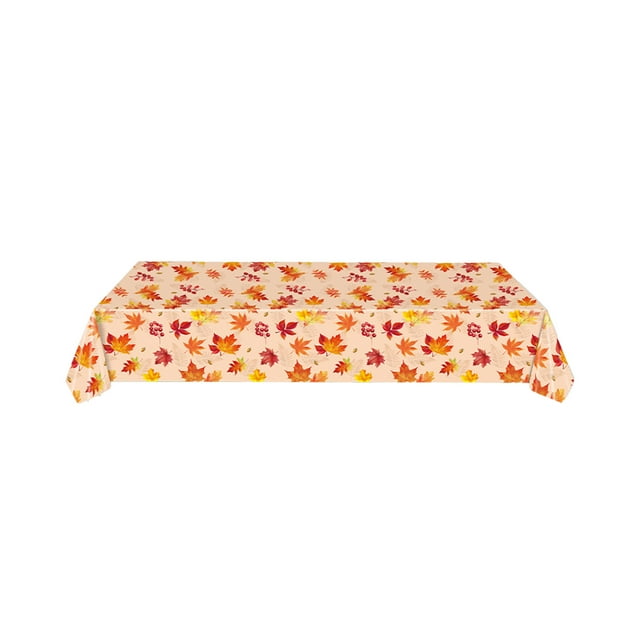 SLYNSHome Nappe de l\'Action de Grâce Décoration de Fête d'Automne, Feuilles d'Érable Nappe Jetable en Plastique Nappe d'Automne pour Décoration Intérieure Extérieure