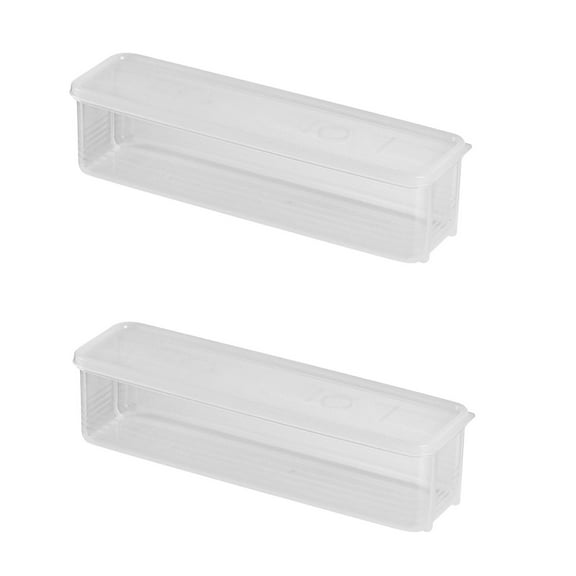 Mauxuk Plastic Noodles Storage Box - Airtight Food Container for Pasta & Eggs, Kitchen Organizer with Sealed Lid, 12x3.3x2.9 Inches, BPA-Free, 2-Pack