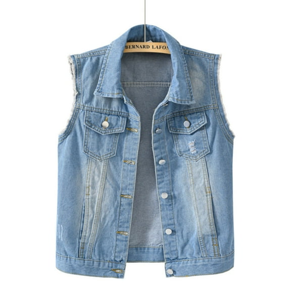 Jackets For Women Clearance Loose Vest Vest Sleeveless Basic Stretch Denim Jacket Casual Classic Jean Jacket Stylish Oversized Elegant Jean Jacket Blue 6Xl