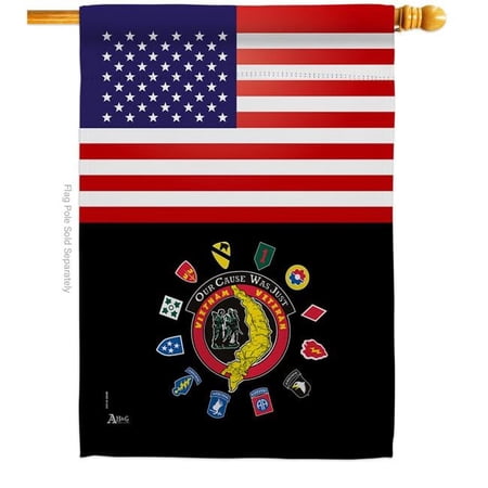 28 x 40 in. US Vietnam Veteran House Flag with Armed Forces Army Double-Sided Decorative Vertical Flags Decoration Banner Garden Yard Gift