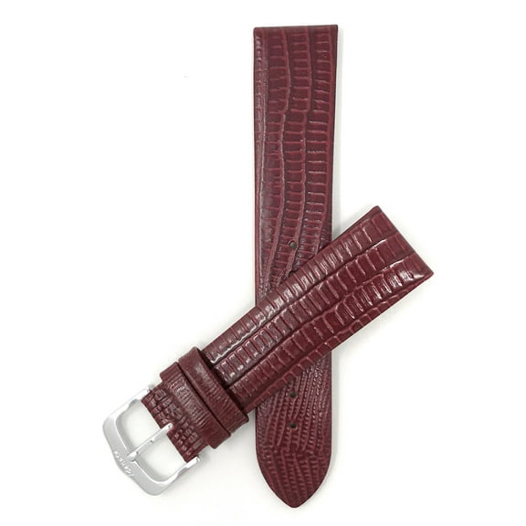 Bandini 12mm Womens Italian Leather Watch Band Strap - Burgundy - Slim - Glossy
