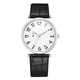 thumbnail image 1 of Elegante reloj de cuarzo unisex con esfera blanca plateada y cara grande y correa de piel sintética, 1 of 2