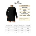 thumbnail image 6 of Unique Bargains Women's Plus Size Long Sleeve Knit Pullover Short Sweater Dresses 1X Black, 6 of 6