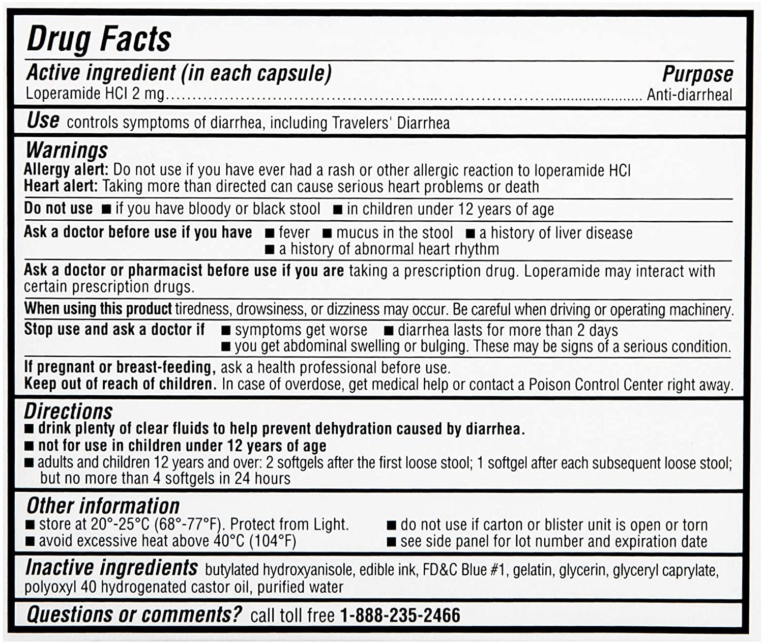 24 Count QC Loperamide 2mg AntiDiarrheal Softgels in Nepal at NPR 3454