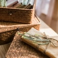 thumbnail image 2 of Straw Basket Natural Small Lidded Basket in Brown (Set of 3), 2 of 5