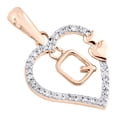 thumbnail image 3 of 10K Rose Gold Diamond Heart Pendant Dangling Initial Q Cut Out Charm 0.10 Ct., 3 of 6