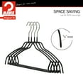 thumbnail image 6 of Mawa by Reston Lloyd Ultra Thin Silhouette Series Non-Slip Space Saving Hanger with Pant Bar/Skirt Hook, Style 42/FTU, Set of 10, Black, 6 of 7