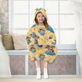thumbnail image 7 of FORMRS Wearable Blanket Hoodie with Sleeves for Kids Cozy Flannel Sweatshirt, Yellow Halloween Cat Pattern, 7 of 7