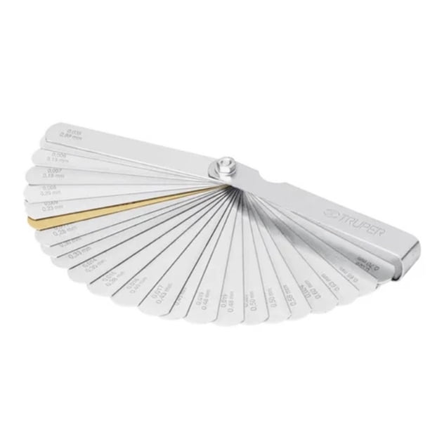 Calibre de espesores de latón de 32 mm de hoja de acero inoxidable, calibre de hoja plegable preciso y ampliamente utilizado para trabajar la madera